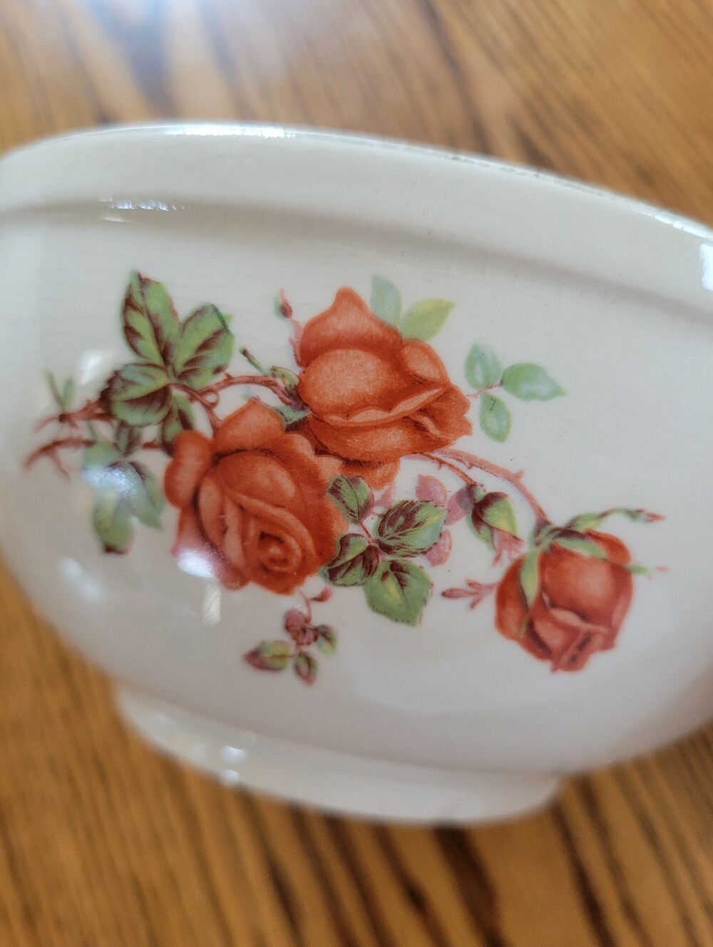 Vintage Universal Cambridge Oven Proof American Beauty Rose Bowl 1940s USA - Picture 6 of 16